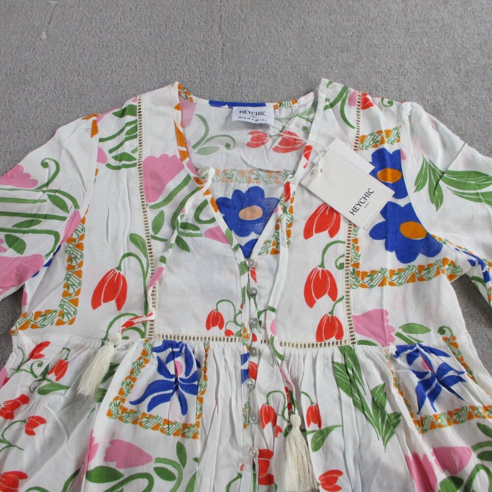 HeyChic Calantha Multicolour Floral Mini Dress Womens AU 12 US 8 Printed NWT - Picture 3 of 11